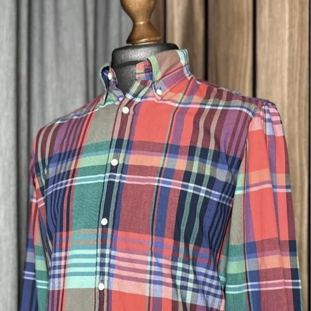 Mens Gant Rutger E-Z OBD Green Red Blue Shirt Plaid Check